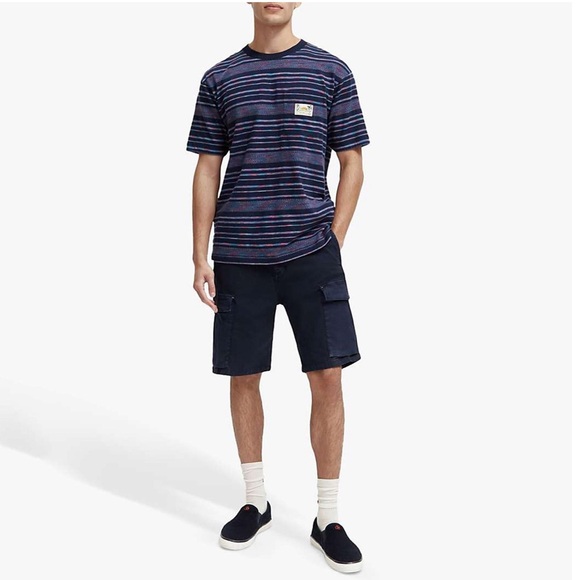 Scotch & Soda Structured Stripe Tee, Size M New w/Tag - Picture 10 of 10